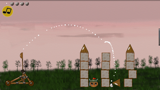 Catapult shooter physics game
